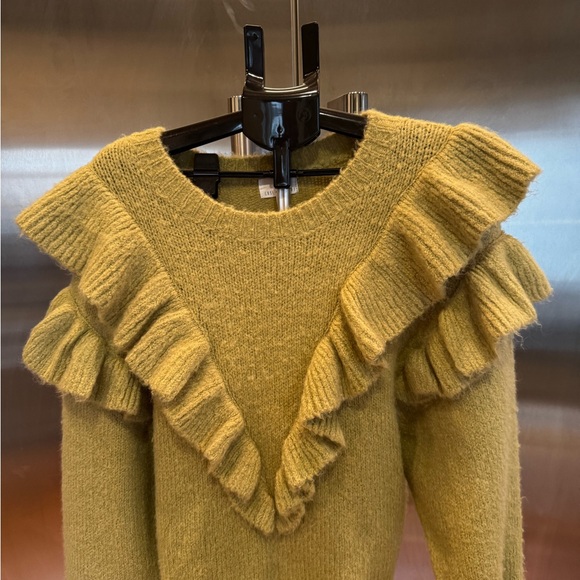 Lost + Wander Mustard Ruffle Sweater - Picture 2 of 7